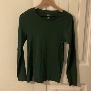 J. Crew Dark Green Long Sleeve Tee